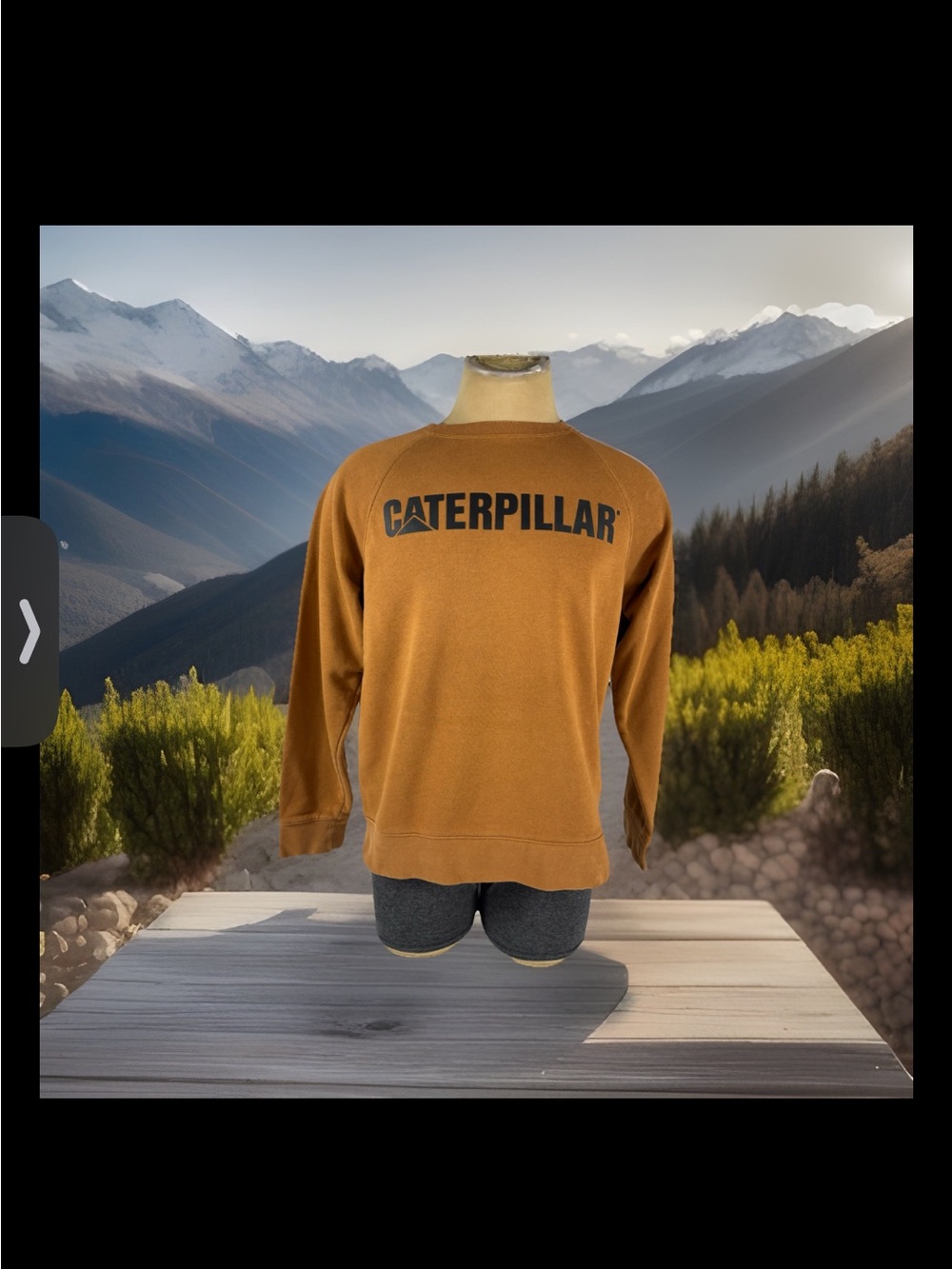 Caterpillar CAT Brown Logo Crewneck Sweatshirt Medium